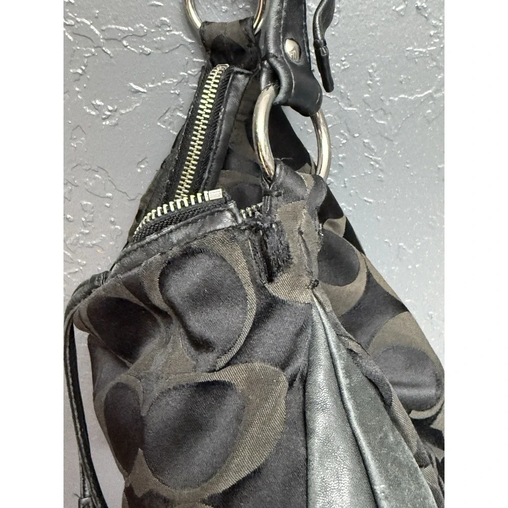 COACH 13642 ALI SIGNATURE HOBO BAG BLACK